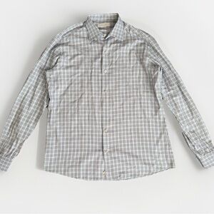 Ermenegildo Zegna Check Cotton Long Sleeve Button-Up Shirt